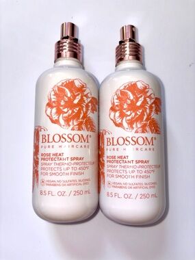 2 x Blossom Pure Haircare Rose Heat Protectant Spray 8.5 Oz